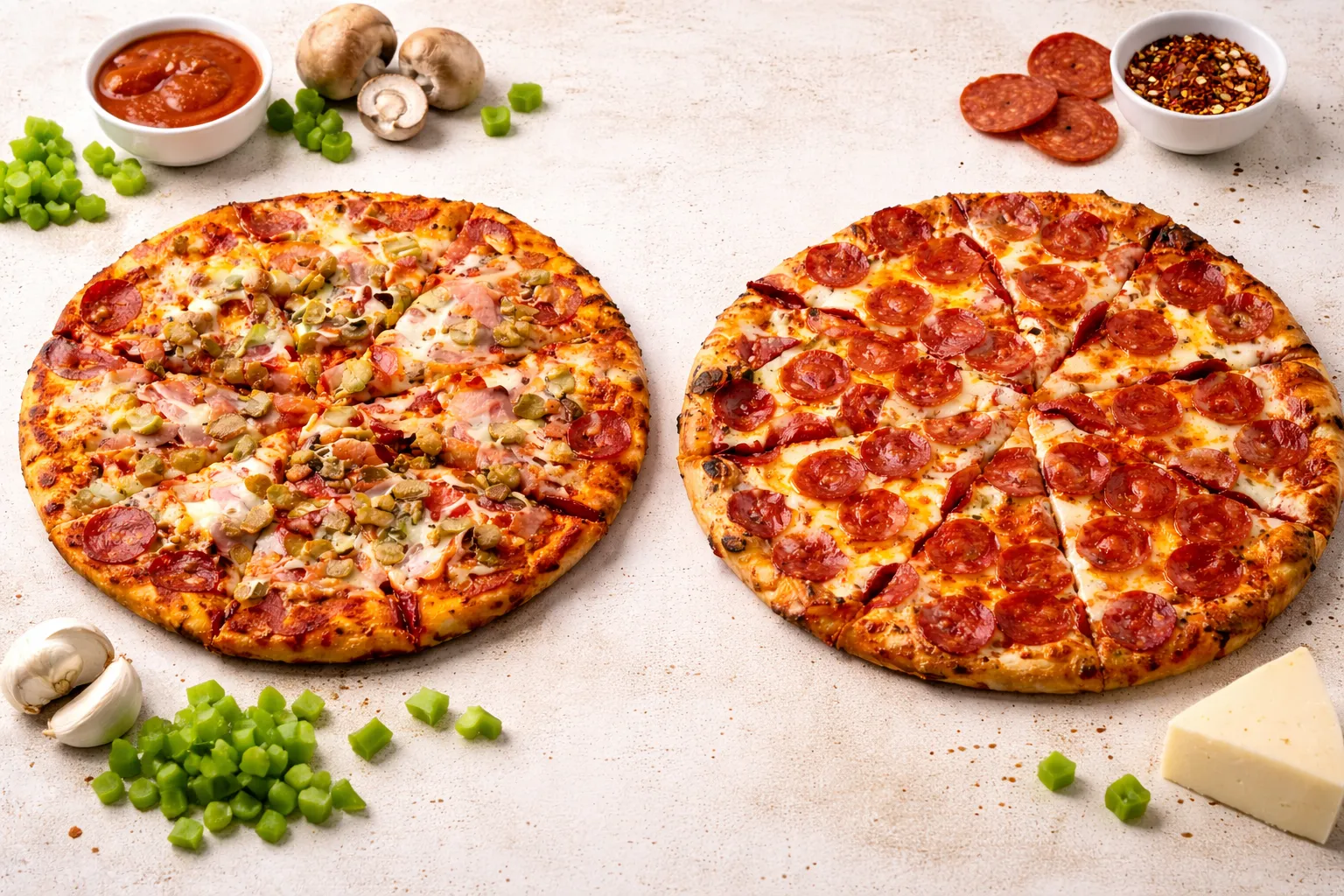 Pizzaa Doctors' signature stone oven pizzas in St. James, Winnipeg